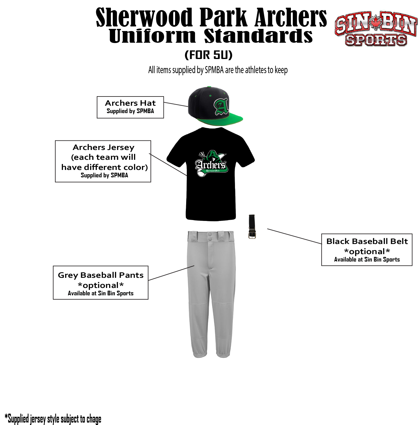 Archers uniform standard 2022 5U Archers uniform standard 2022 5U